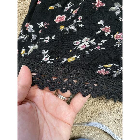 Abercrombie & Fitch Black Floral Boho prairy Romper Size XS - Picture 4 of 9